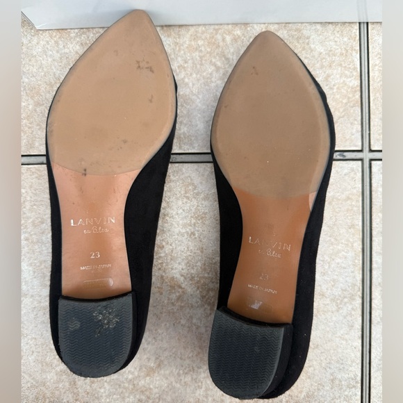 Lanvin en Bleu Women's Black Suede Shoes - Picture 13 of 16